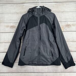 Columbia Removable Hood Snow Ski Jacket Womens Medium Gray Interchange No Liner